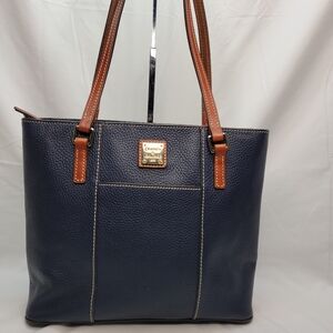 Dooney & Bourke Navy Blue Leather Tote Bag